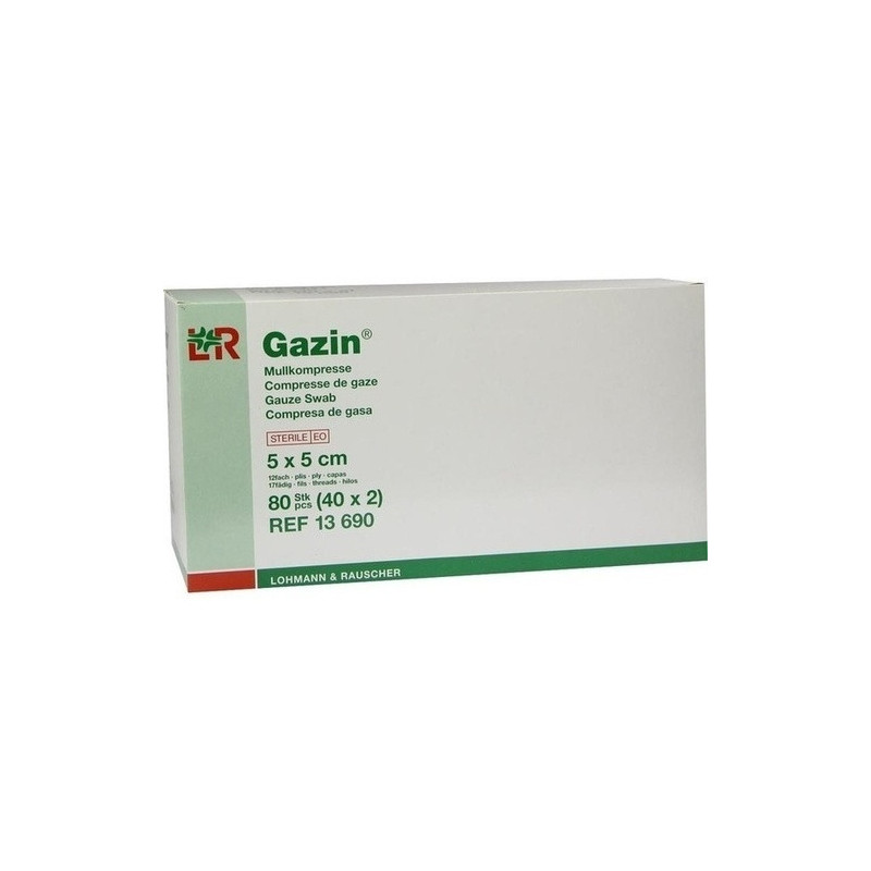 GAZIN Mullkompresse 5x5cm 12fach steril, 40X2 ST – PZN 1511688