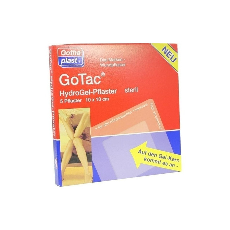 GoTac L Hydrogelpflaster 10cmx10cm steril, 5 ST – PZN 1990068