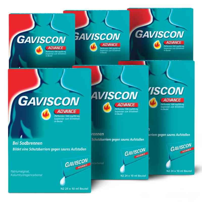 Gaviscon Advance Pfefferminz 1000mg/200mg Dosierbeutel (6x24x10 ml) – PZN 8100023