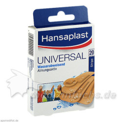 Hansaplast Universal Water Resist.4Größen Strips, 20 ST – PZN 1215211
