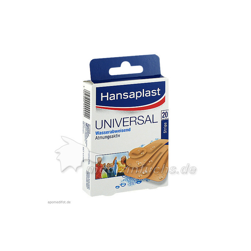 Hansaplast Universal Water Resist.4Größen Strips, 20 ST – PZN 1215211