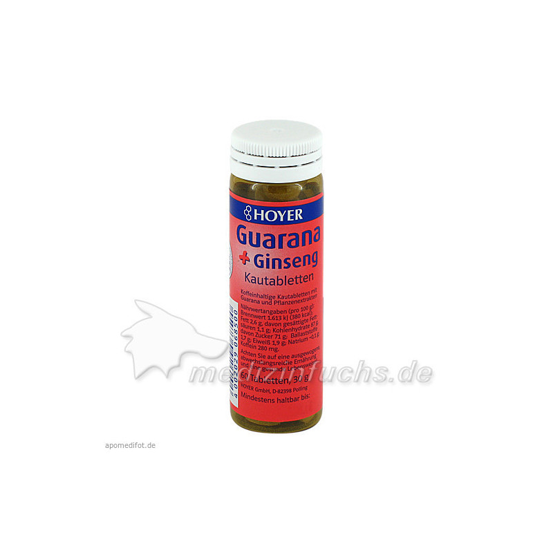 HOYER Guarana & Ginseng Kautabletten, 60 ST – PZN 5567556