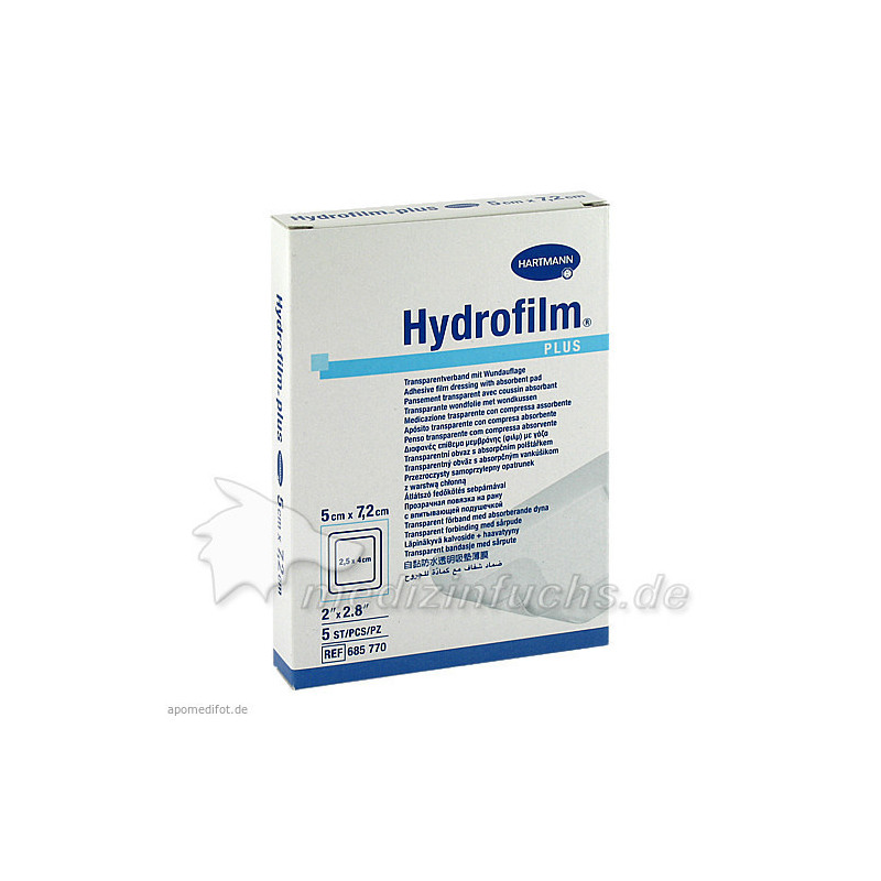 Hydrofilm Plus Transparentverband 5x7.2cm, 5 ST – PZN 4605705