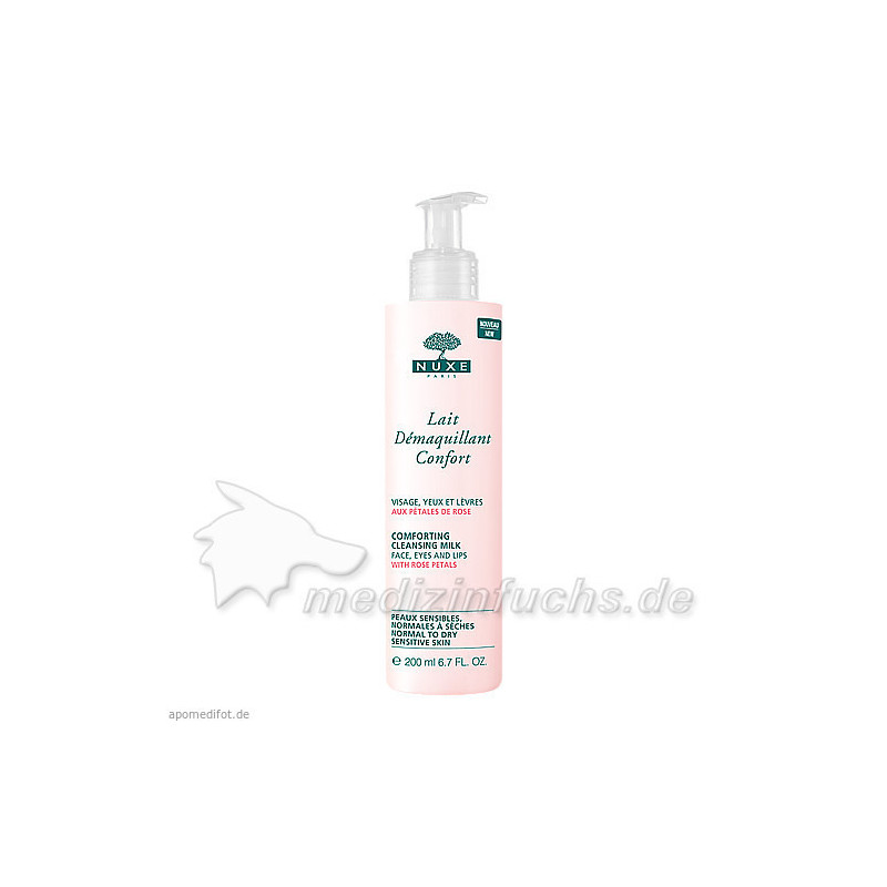 NUXE Lait Demaquillant Confort aux Petals de Rose, 200 ML – PZN 9628007