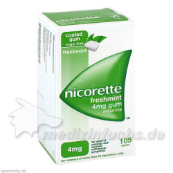 Nicorette 4mg Freshmint Kaugummi, 105 ST  – PZN 4439313