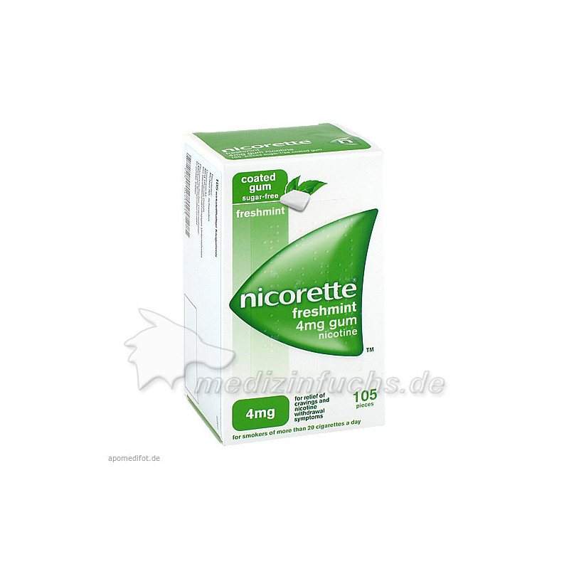 Nicorette 4mg Freshmint Kaugummi, 105 ST  – PZN 4439313
