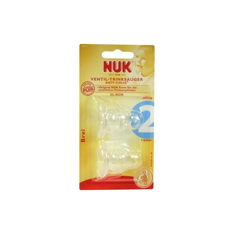 NUK Ventilsauger für Brei Gr.2 Silikon, 2 ST – PZN 8444050