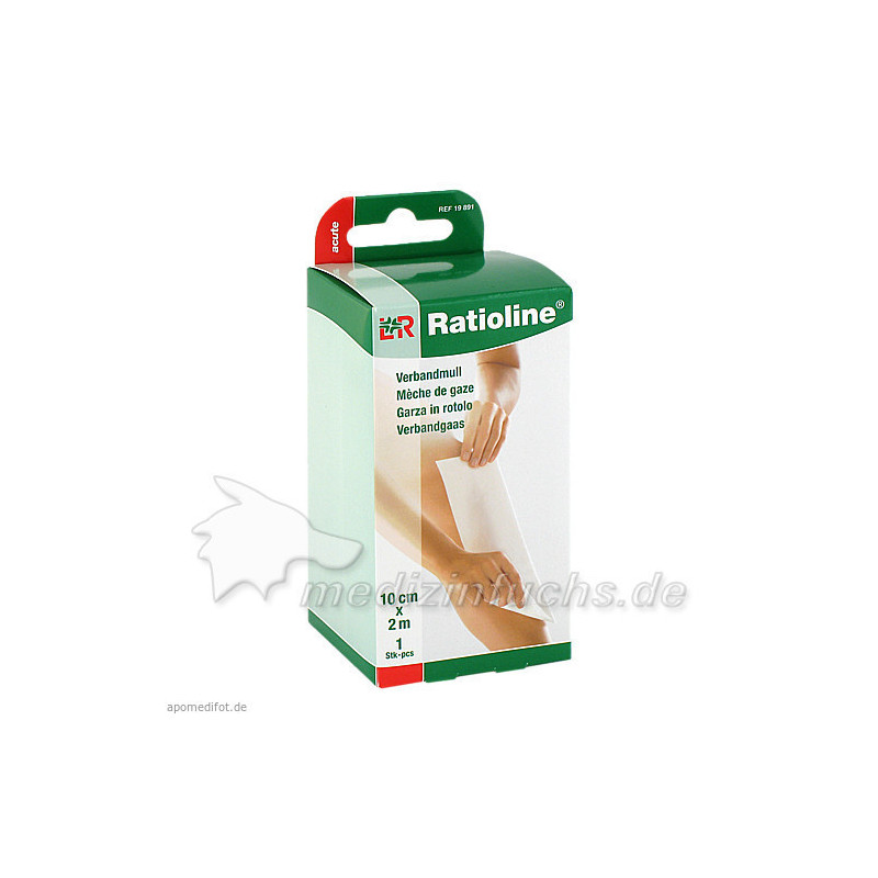 Ratioline acute Verbandmull gerollt 10cmx2m, 1 ST – PZN 1805042