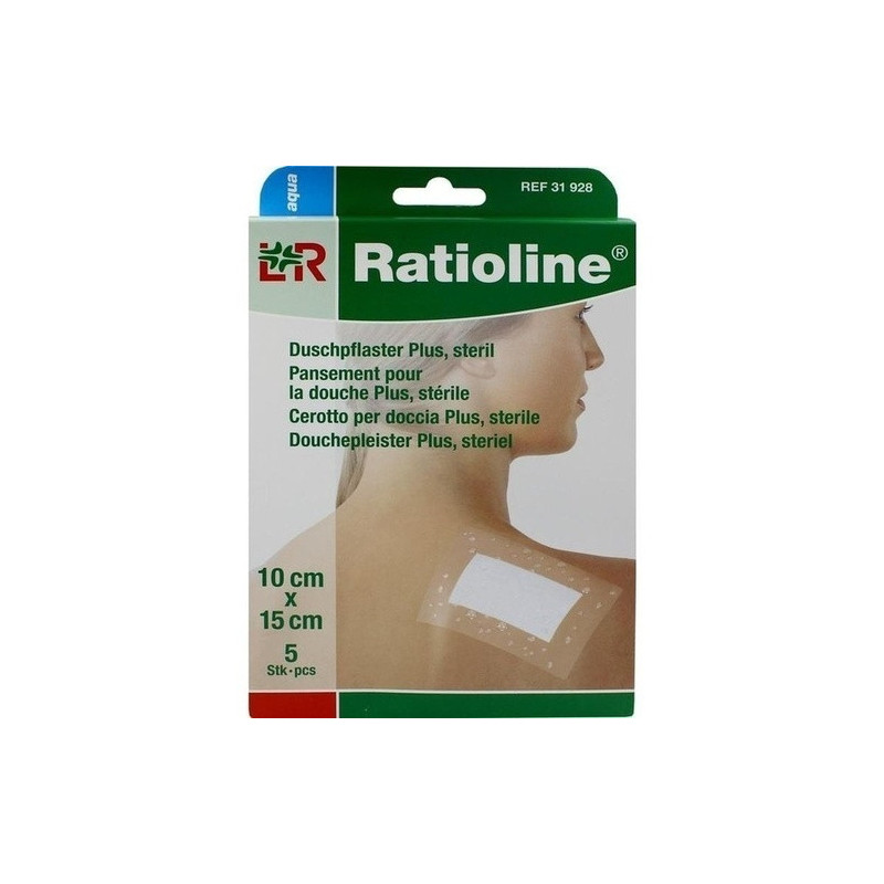 Ratioline aqua Duschpflaster Plus steril 10x15cm, 5 ST – PZN 9508214