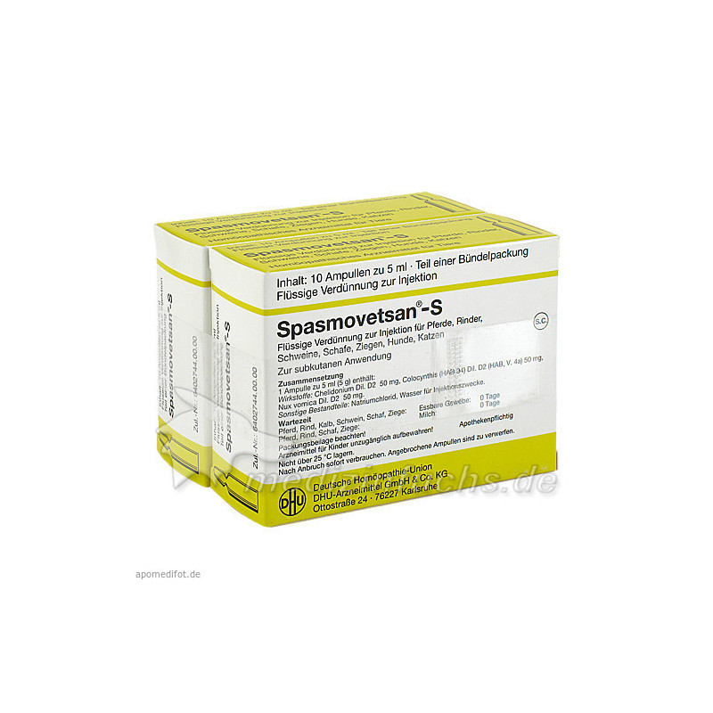 SPASMOVETSAN S Injektionsl, 2X10X5 ML – PZN 1066515