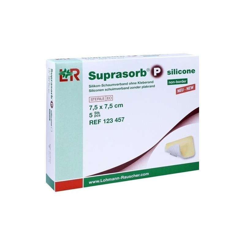 Suprasorb P silicone Schaumver7.5x7.5cm non border, 5 ST – PZN 724301