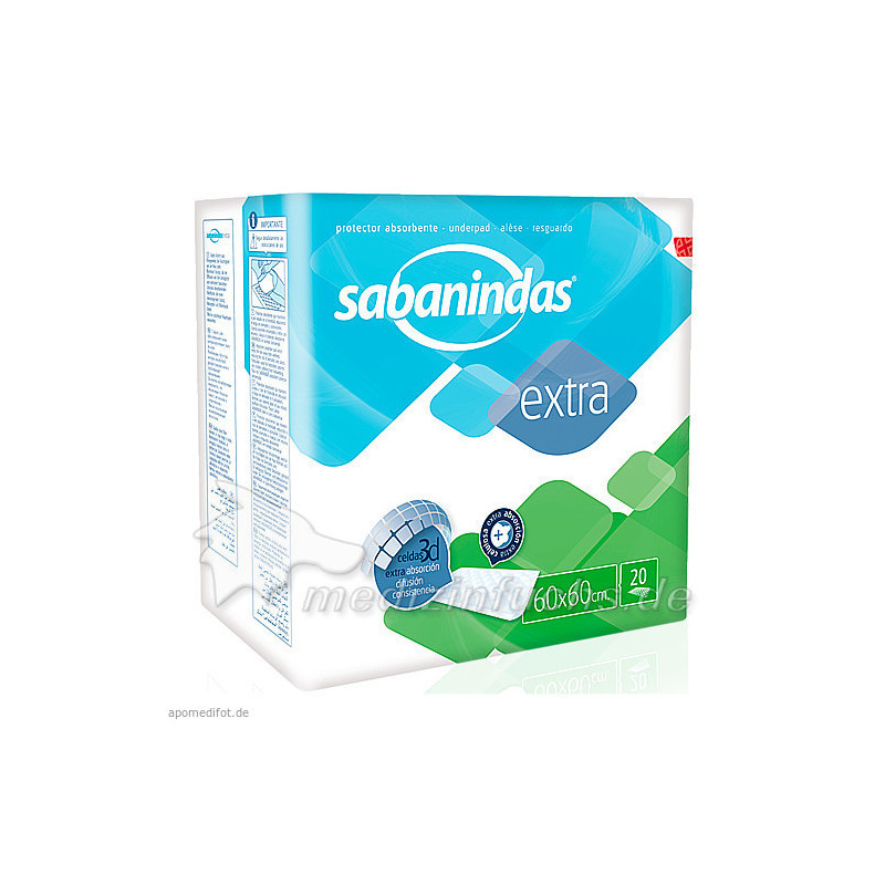 Sabanindas extra 60 x 60 cm Bettschutzeinlage, 6X20 ST – PZN 11132845