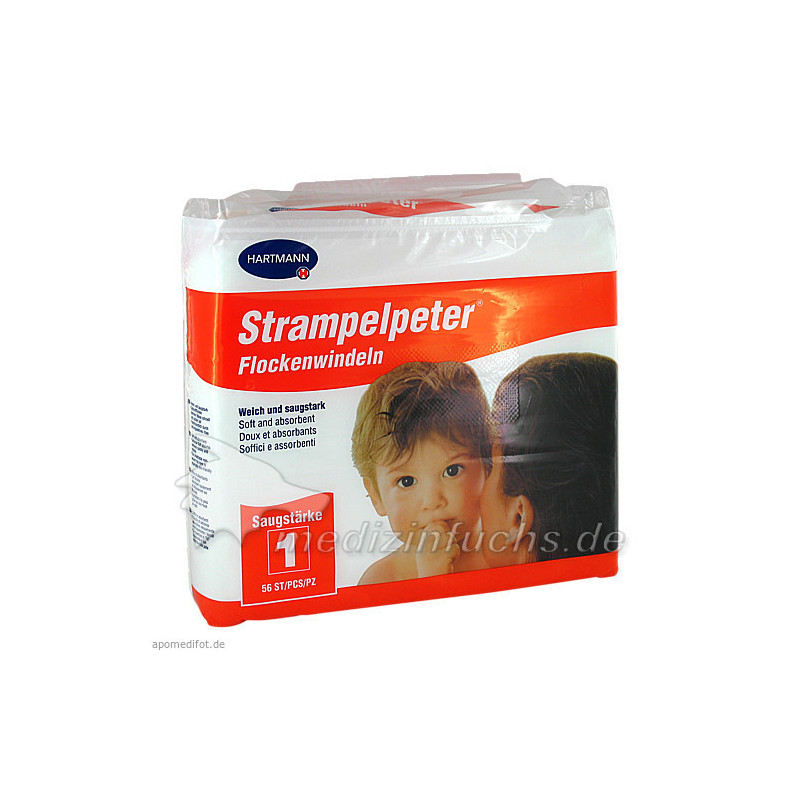 Strampelpeter Flockenwindeln Saugstärke 1, 56 ST – PZN 367456
