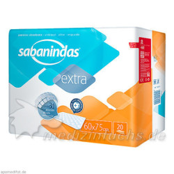Sabanindas extra 60 x 75 cm Bettschutzeinlage, 20 ST – PZN 11132897