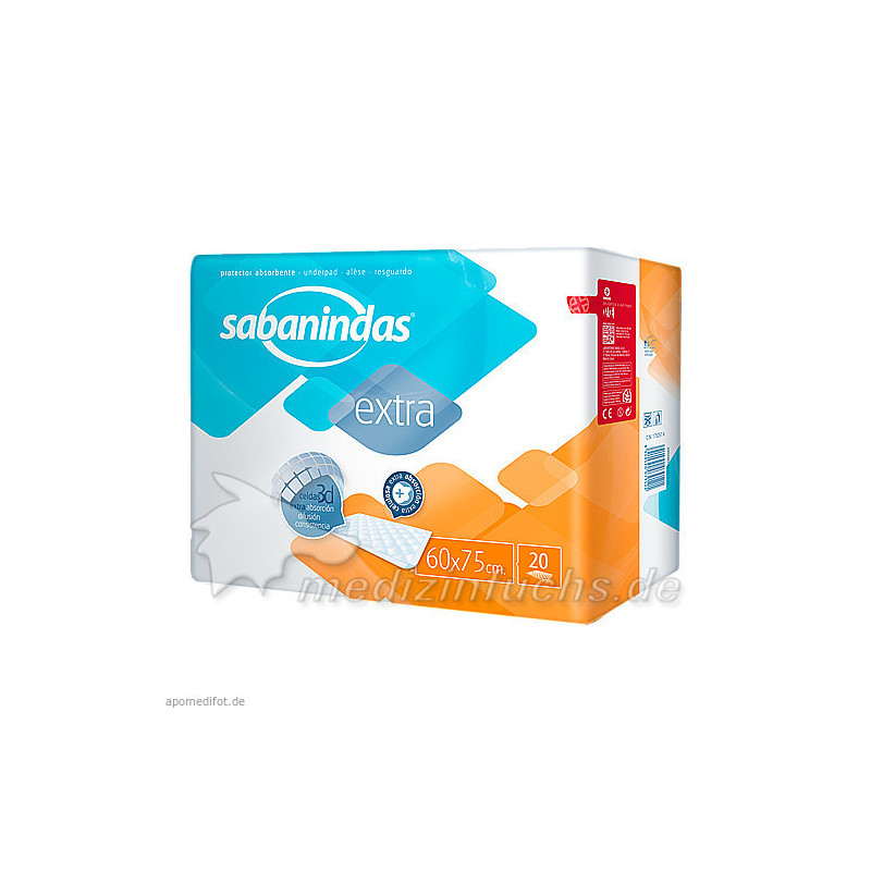 Sabanindas extra 60 x 75 cm Bettschutzeinlage, 20 ST – PZN 11132897