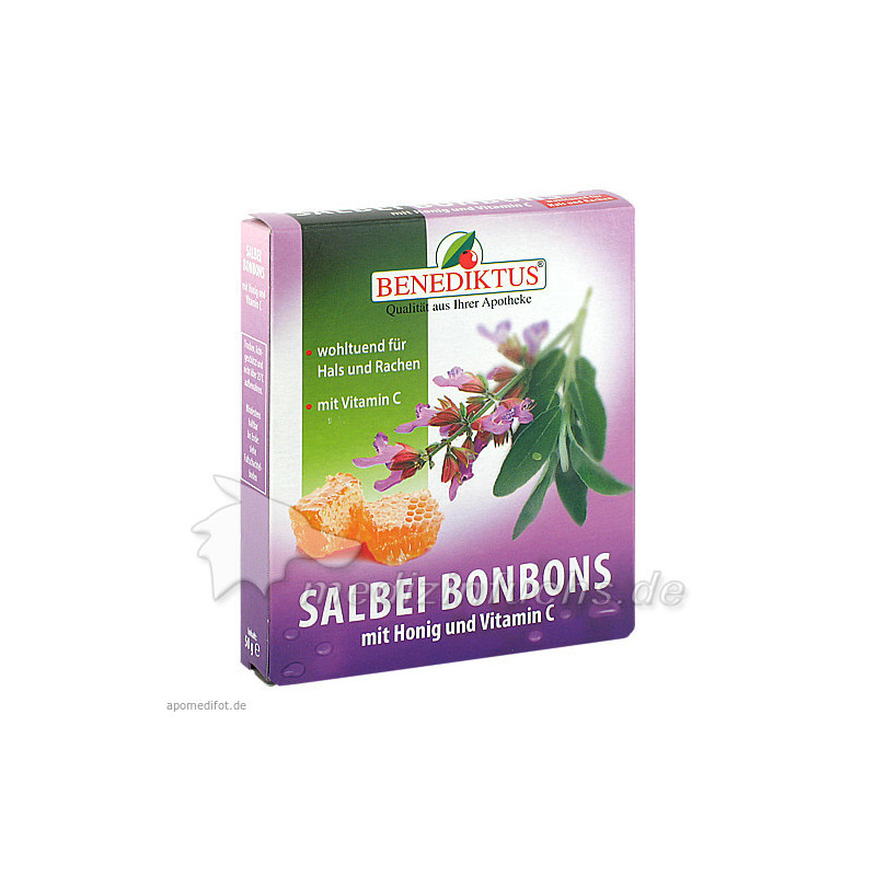 Salbei Bonbons mit Honig und Vitamin C, 50 G – PZN 1854201