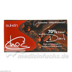 SUKRIN Choc dark zuckerfrei laktosefrei Vegan, 60 G – PZN 4700160