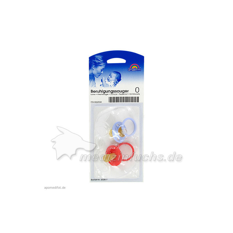 Sauger- Beruhig.Kirsche Latex 0-3 Mon. flied/rot, 2 ST – PZN 224544