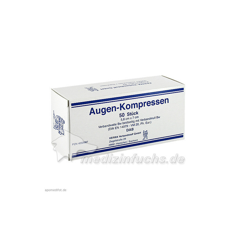 AUGENKOMPRESSEN 5.8x7CM UNSTERIL, 50 ST – PZN 4050087