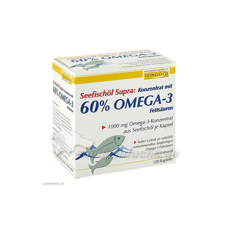 Seefischöl Supra mit 60% Omega-3-Fettsäuren Weichk, 100 ST – PZN 4999408