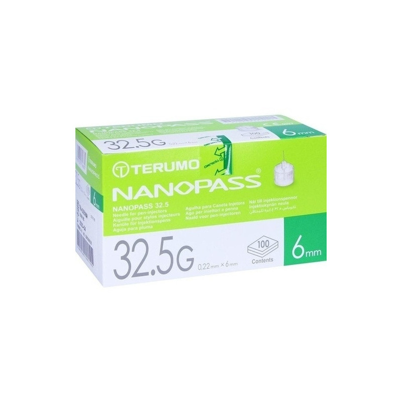 TERUMO NANOPASS 32.5 Pen Kanüle 0.22x6 mm, 100 ST – PZN 10022422