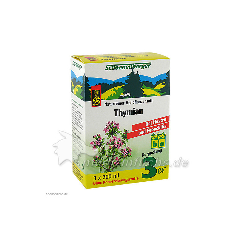 THYMIAN SCHOENENBERGER HEILPFLANZENSÄFTE, 3X200 ML – PZN 700186