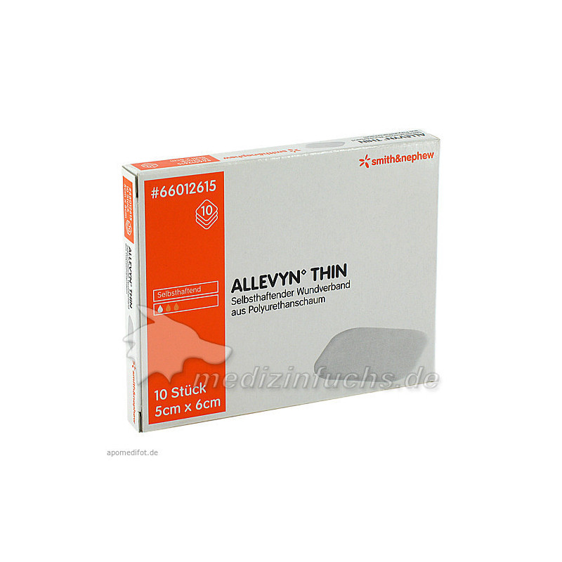 ALLEVYN THIN 5x6cm Wundauflage, 10 ST – PZN 3126902