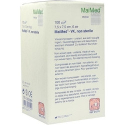 VLIESKOMPRESSEN 7,5x7,5 cm unsteril 6fach, 100 ST – PZN 1330900
