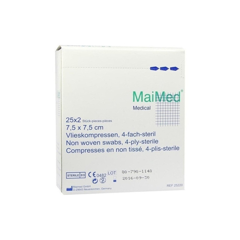 VLIESKOMPRESSEN 7,5x7,5 cm steril, 25X2 ST – PZN 2067310