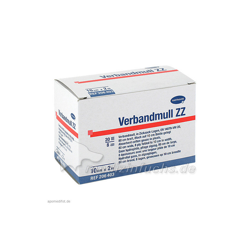 VERBANDMULL Hartmann 10 cmx2 m zickzack, 1 ST – PZN 1083726