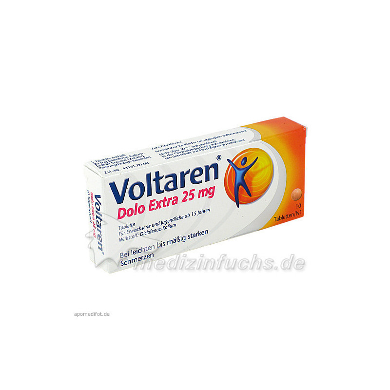 VOLTAREN Dolo Extra 25 mg überzogene Tabletten, 10 ST – PZN 4613478
