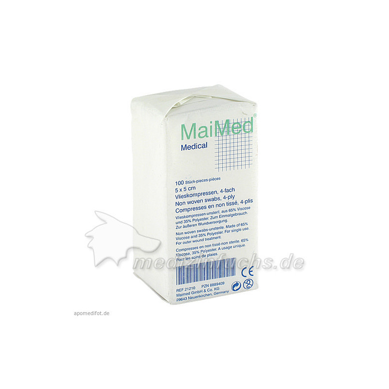 VLIESKOMPRESSEN 5x5 cm unsteril, 100 ST – PZN 8889409