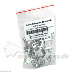 VERBANDKLAMMERN m.Gummiband wei, 50 ST – PZN 7494413