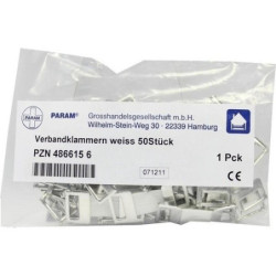 VERBANDKLAMMERN wei, 50 ST – PZN 4866156