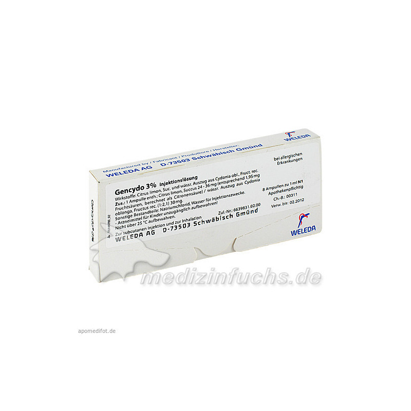 GENCYDO 3%, 8 ST – PZN 1622790