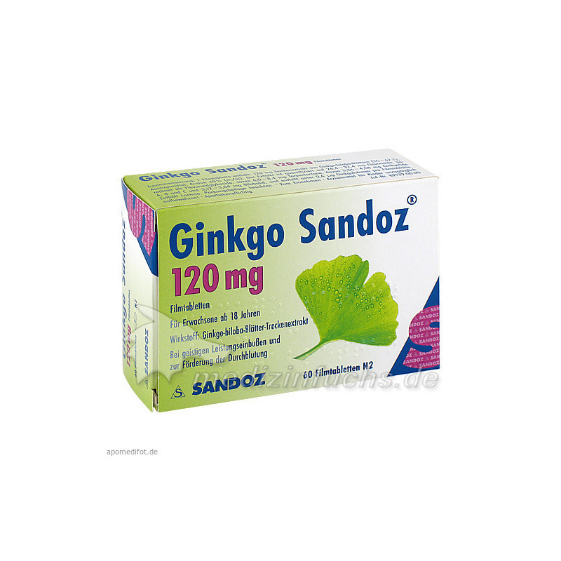 Ginkgo Sandoz 120mg Filmtabletten, 60 ST – PZN 1683751