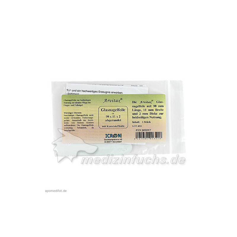 Glasnagelfeile 90x11x2 Abgerundet mit Hülle, 1 ST – PZN 2052917