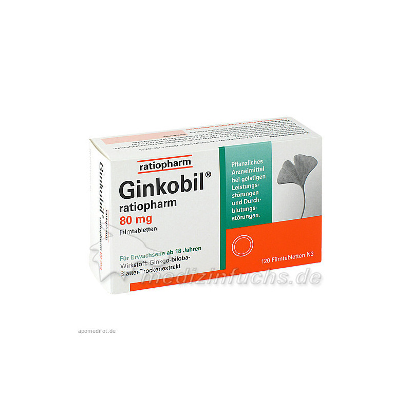 GINKOBIL ratiopharm 80 mg Filmtabletten, 120 ST – PZN 6680852