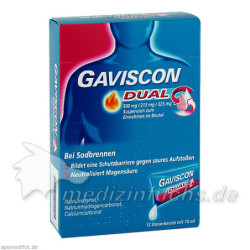 Gaviscon Dual 500mg/213mg/325mg, 12X10 ML – PZN 4363828
