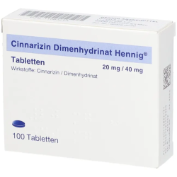 Cinnarizin Dimenhydrinat Hennig® 20 mg/40 mg 100 St PZN 11083213
