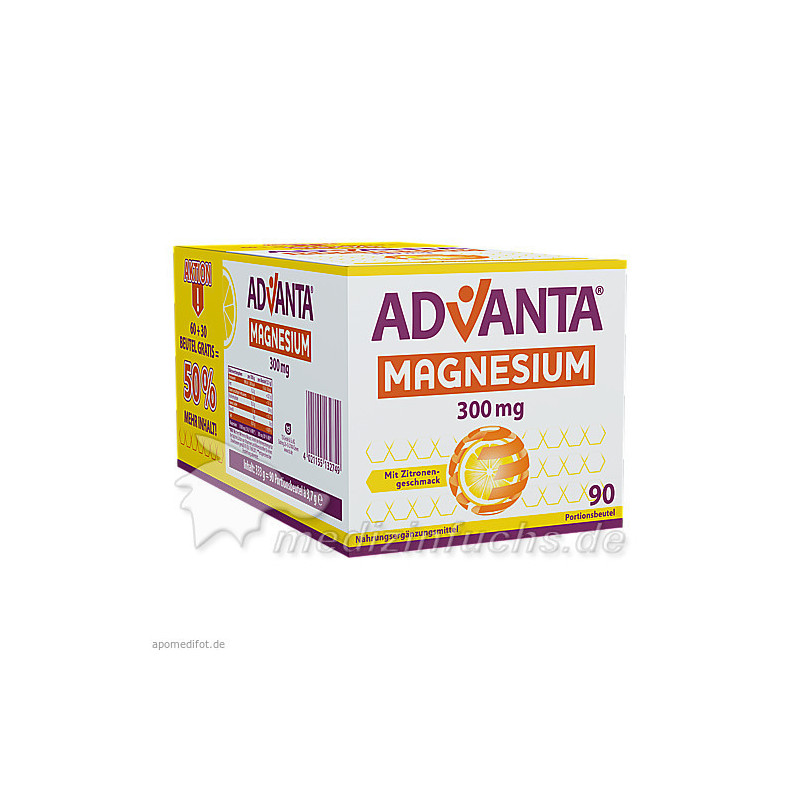 Advanta Magnesium 300mg mit Zitronengeschmack, 90X3.7 G – PZN 10933477