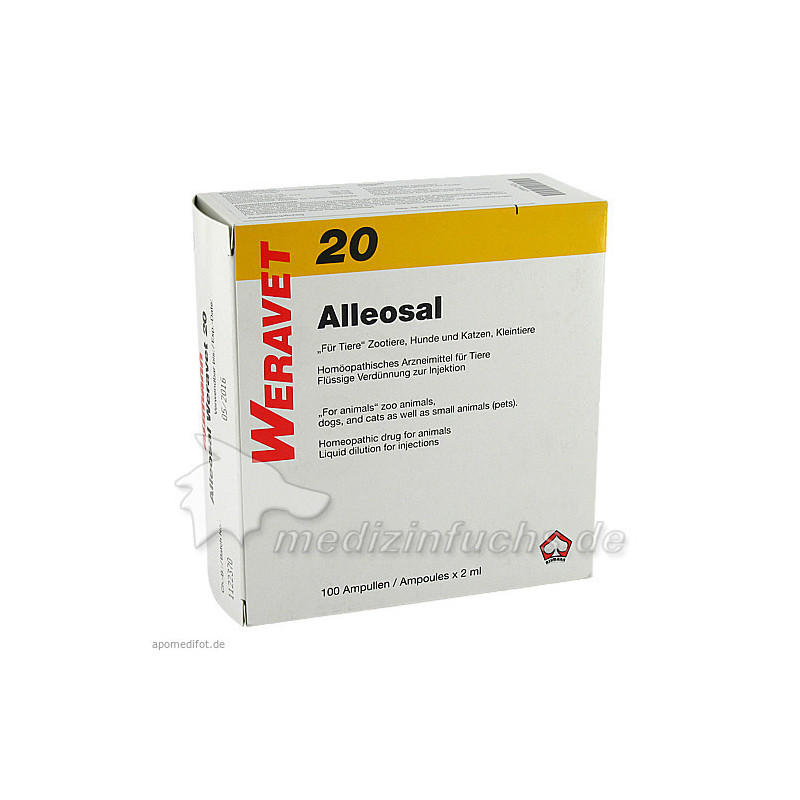 ALLEOSAL 20 Amp.f.Hunde/Katzen/Klein-u.Zootiere, 100X2 ML – PZN 2146021