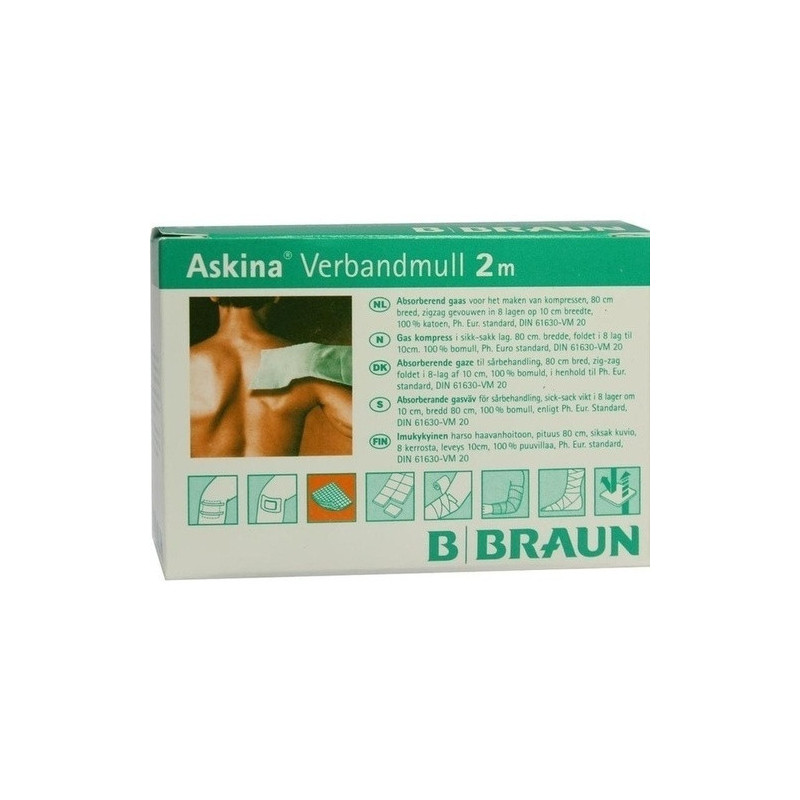 ASKINA Verbandmull 2 m zick-zack, 1 ST – PZN 6874674