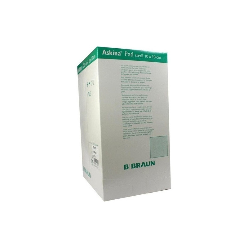 ASKINA PAD 10X10CM NICHTHAFT WUNDAUFLAGE STERIL, 100 ST – PZN 6647352