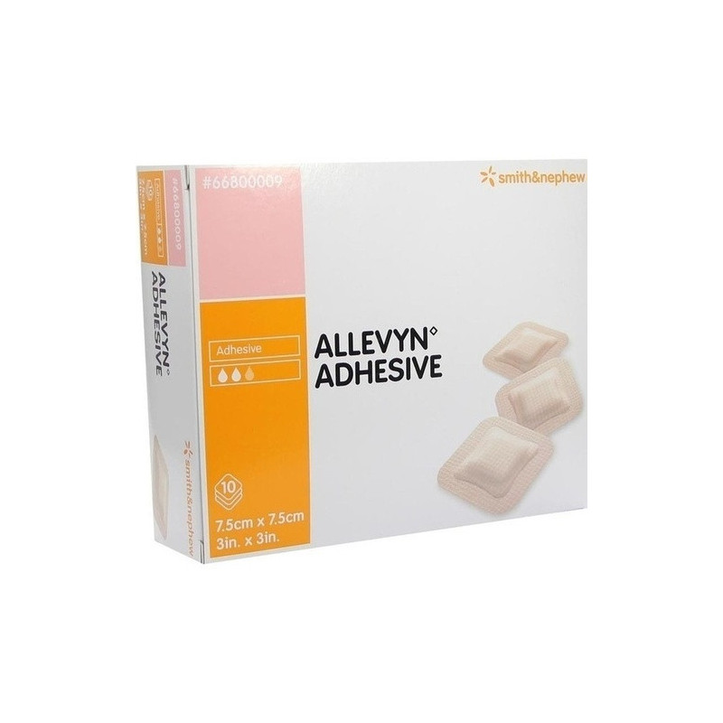 ALLEVYN Adhesive 7.5x7.5cm haftende Wundauflage, 10 ST – PZN 7388941
