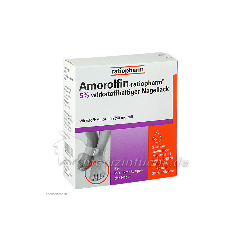 Amorolfin-ratiopharm 5% wirkstoffh. Nagellack, 3 ML – PZN 9199173