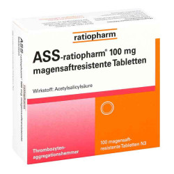 Ass ratiopharm 100 mg magensaftresistent   Tabletten (100 stk) – PZN 12587499