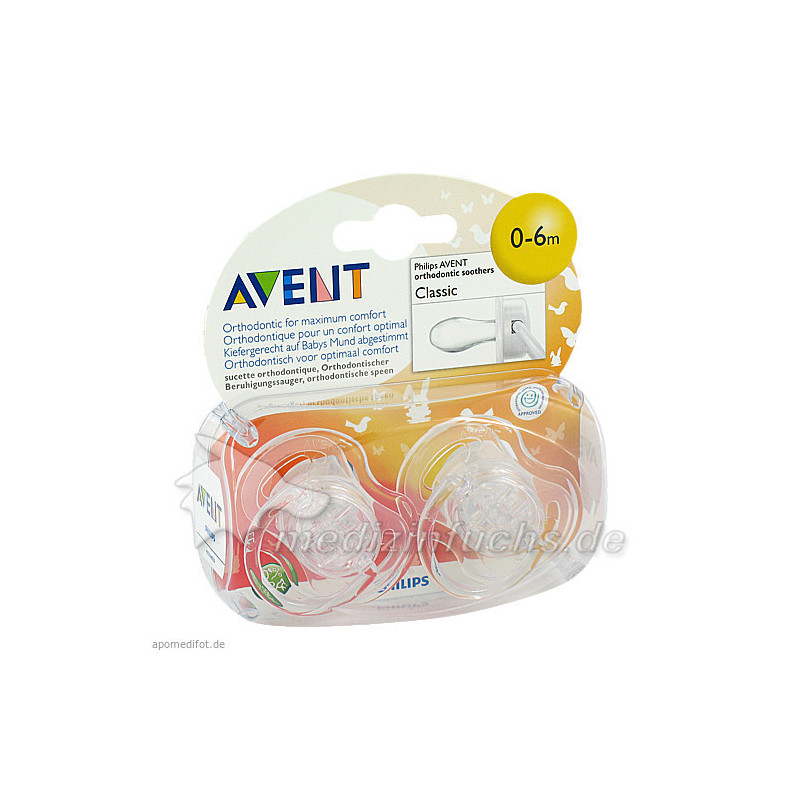 AVENT Schnuller durchsichtige Designs 0-6m, 2 ST – PZN 6468690