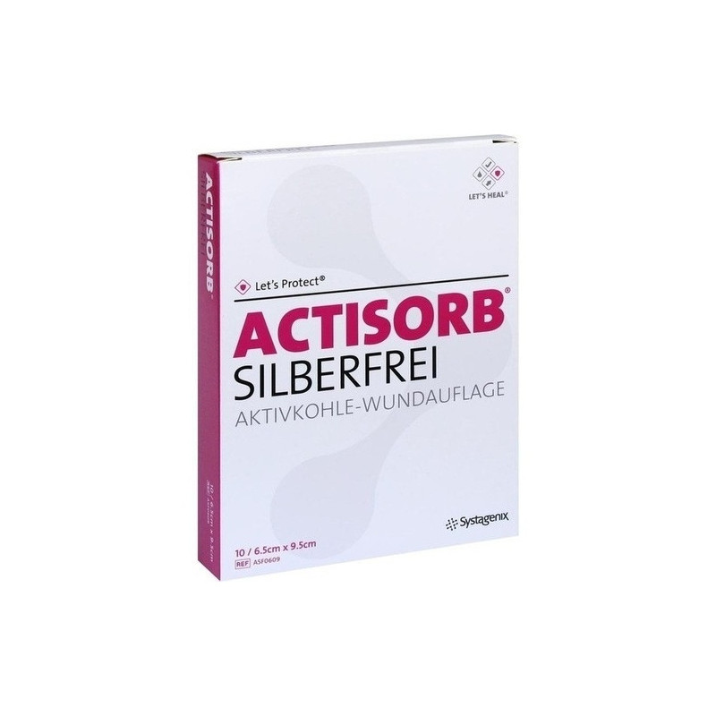 ACTISORB SILBERFREI 6.5x9.5 cm, 10 ST – PZN 10020340