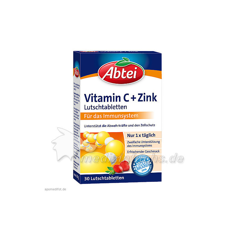 Abtei Vitamin C plus Zink Lutschtabletten, 30 ST – PZN 3550712